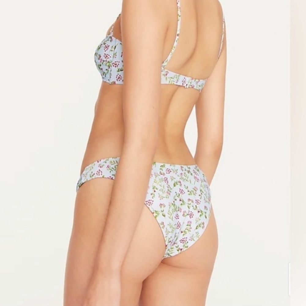 NWT J. Crew High Rise Bikini Bottom in Cloud Meadow Floral sz M